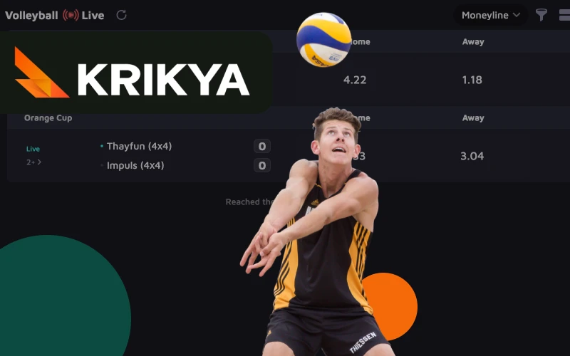 We offer volleyball betting at Krikya, with great odds on international matches and major volleyball tournaments.