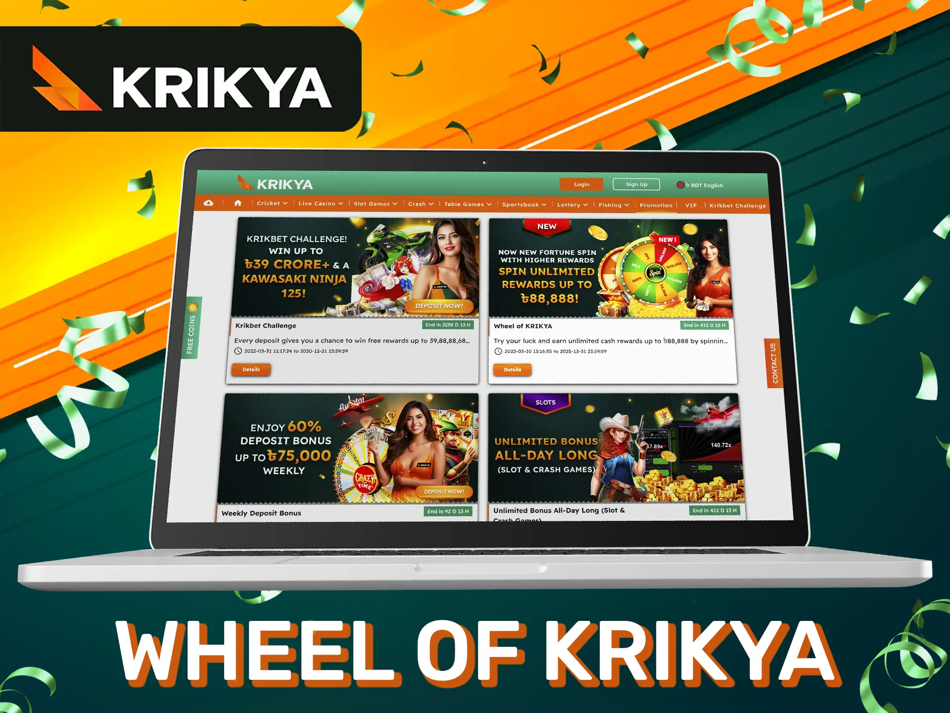 Earn additional rewards with a Fortune spin at Krikya.